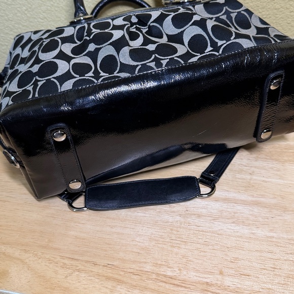 Coach Ashley Black and Gray Signature Satchel - Picture 7 of 7